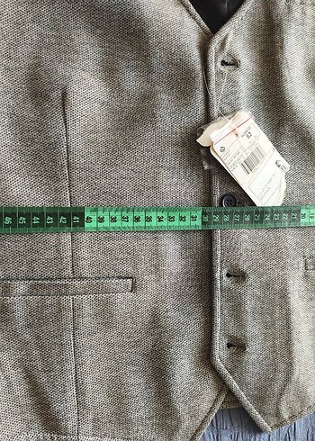 Erkek Gri Düğmeli Kolsuz Yelek - Görsel 8