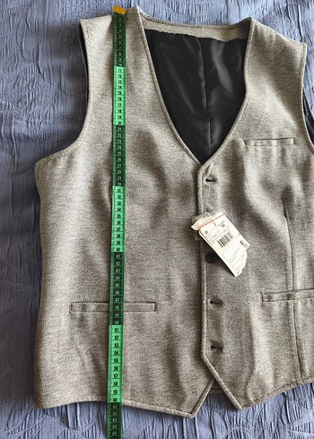 Erkek Gri Düğmeli Kolsuz Yelek - Görsel 6