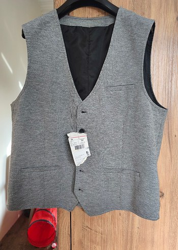 Erkek Gri Düğmeli Kolsuz Yelek - Görsel 4