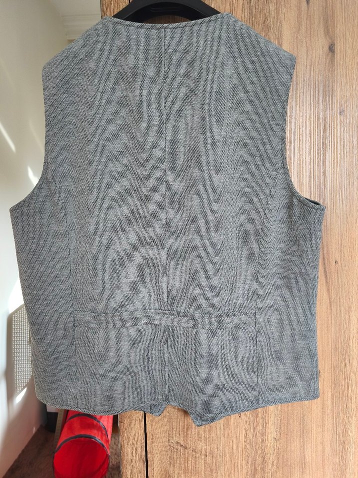Erkek Gri Düğmeli Kolsuz Yelek - Görsel 2