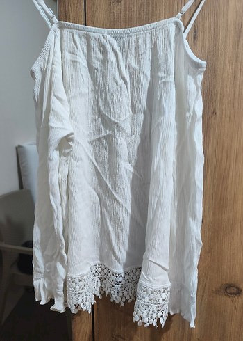 Dantel Detaylı Beyaz Bohem Uzun Kollu Bluz - Görsel 4