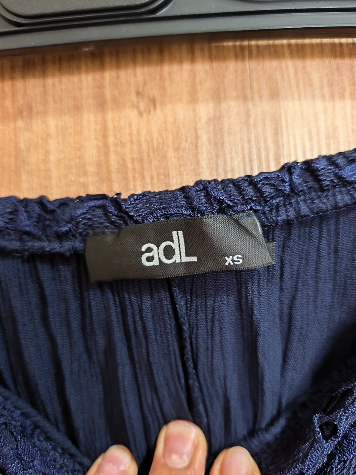 Lacivert Bohem Straplez Nakışlı Elbise - Görsel 5