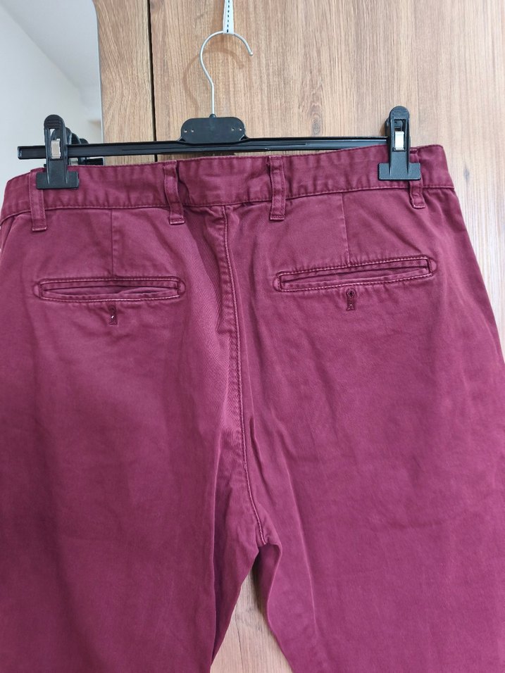 Bordo Pamuklu Erkek Pantolon - Görsel 3