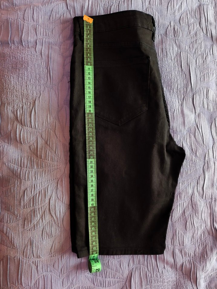 Kadın Siyah Midi Denim Şort - Görsel 4