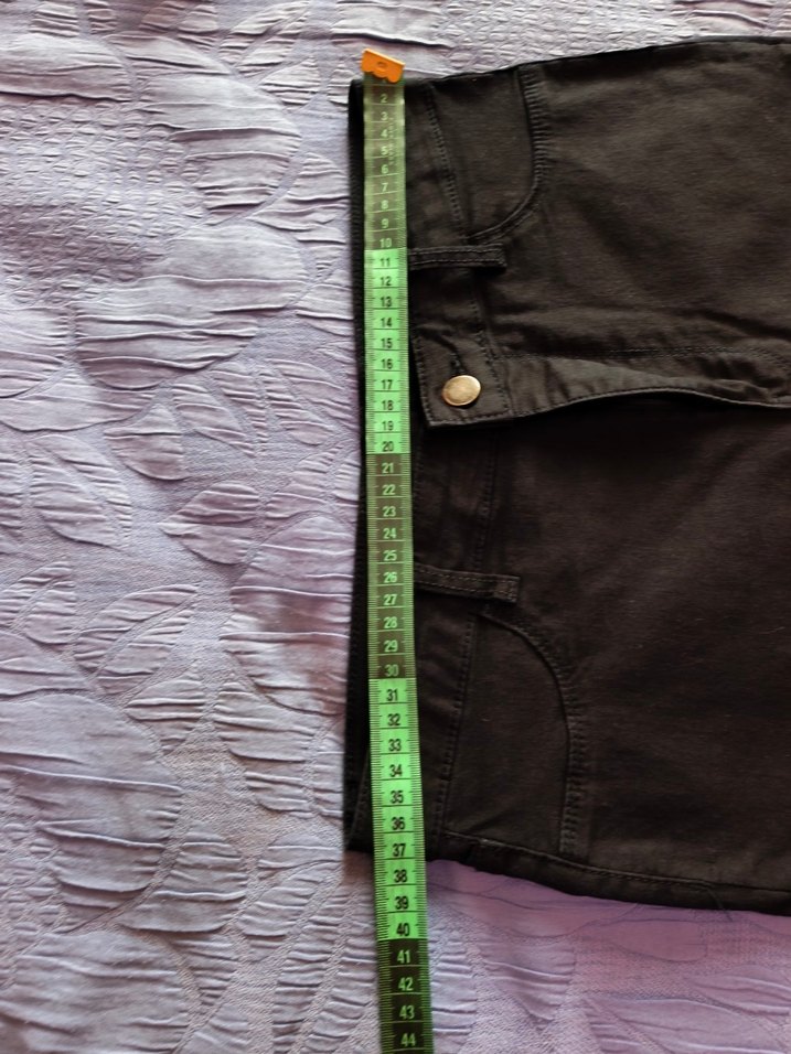 Kadın Siyah Midi Denim Şort - Görsel 5