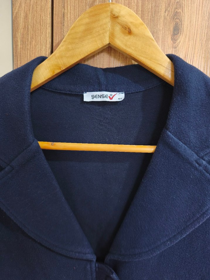 Düğmeli Lacivert Kadın Ceket - Görsel 2