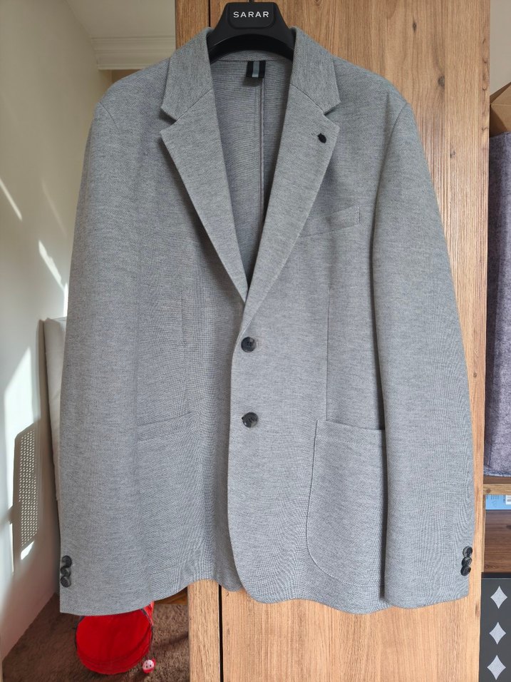 Gri Düğmeli Erkek Ceket - Görsel 2