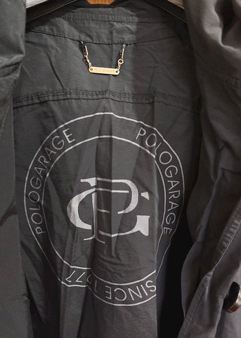 Düğmeli Siyah trençkot - Görsel 5