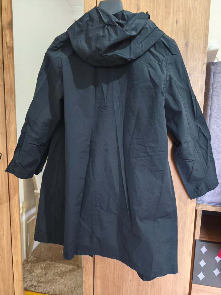 Düğmeli Siyah trençkot - Görsel 2