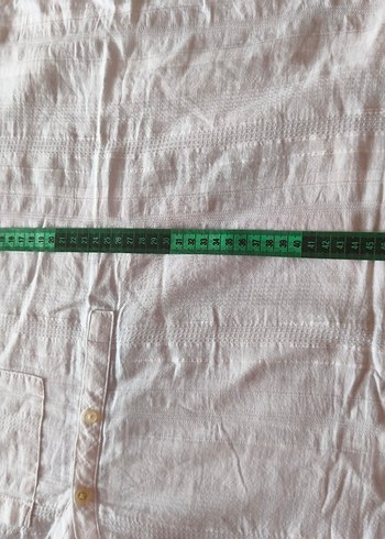 Düğmeli Beyaz Keten Kadın Gömlek - Görsel 7