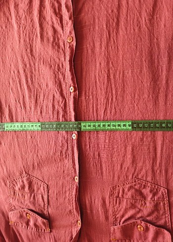 Bordo Uzun Kollu Keten Erkek Gömlek - Görsel 3