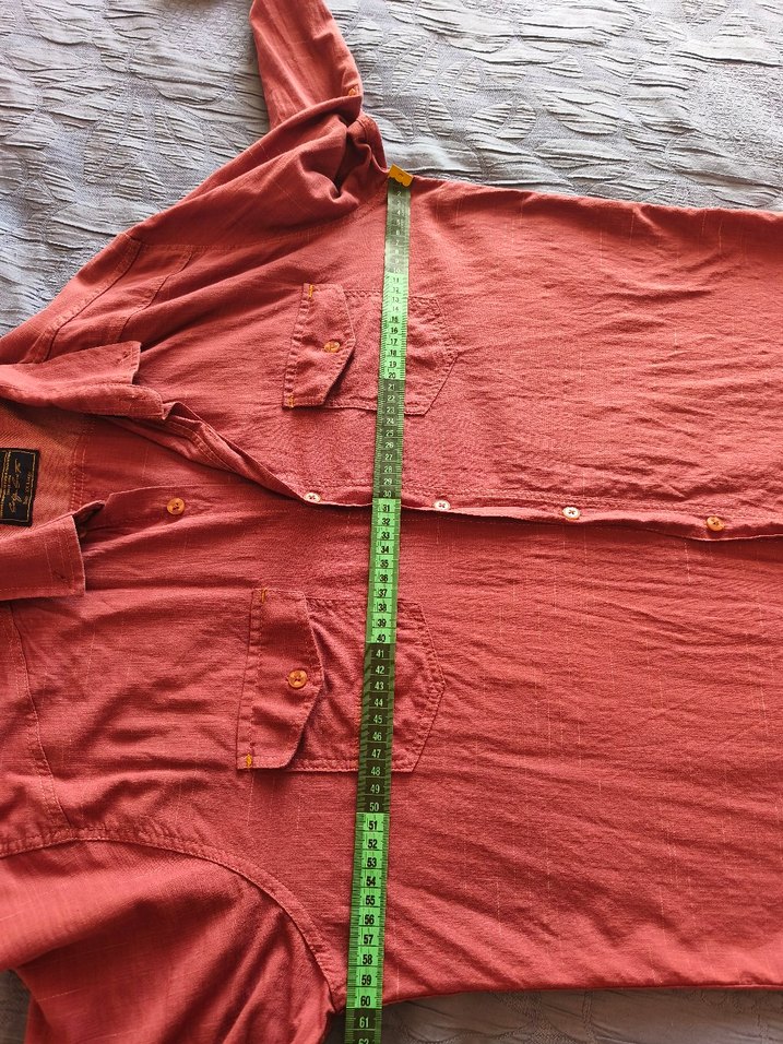 Bordo Uzun Kollu Keten Erkek Gömlek - Görsel 4