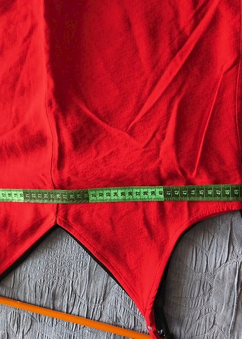 Kırmızı V Yaka Askılı Mini Kadın bluz - Görsel 6