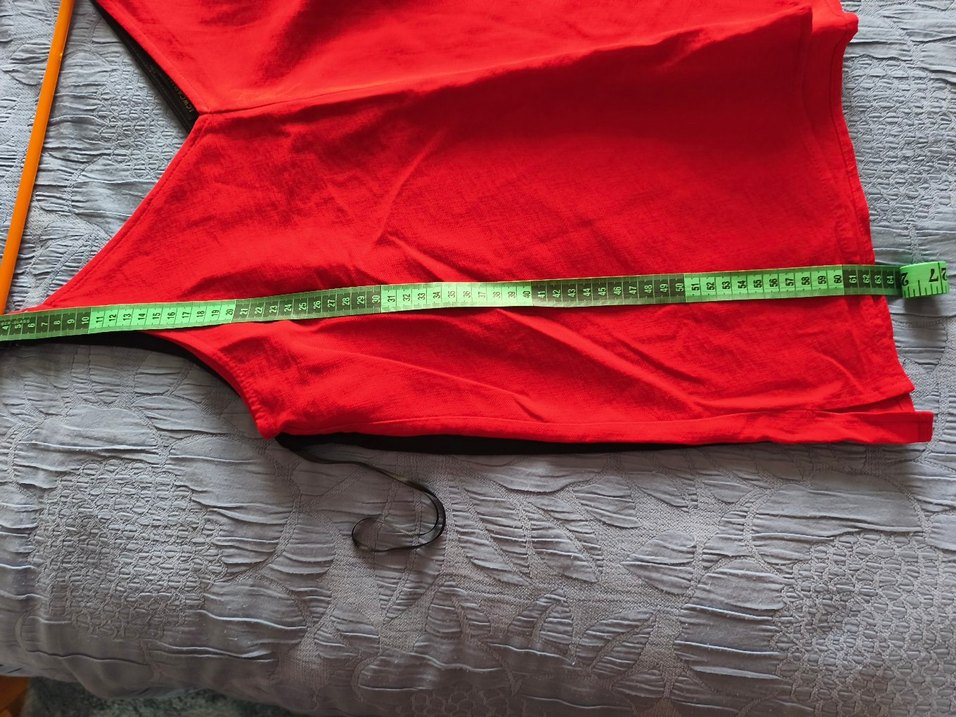 Kırmızı V Yaka Askılı Mini Kadın bluz - Görsel 5