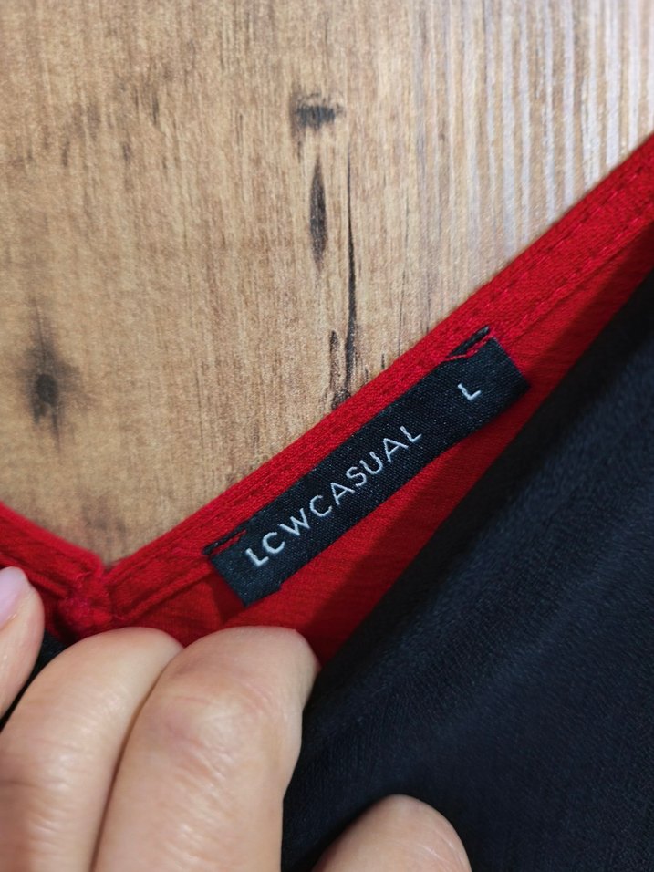 Kırmızı V Yaka Askılı Mini Kadın bluz - Görsel 3