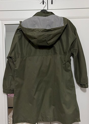 Beli Kemerli Haki Midi Yağmurluk - Görsel 3