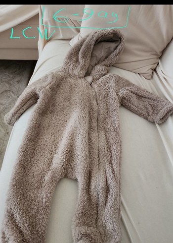 LCW Kapüşonlu Unisex Kahverengi Bebek Tulum - Görsel 2