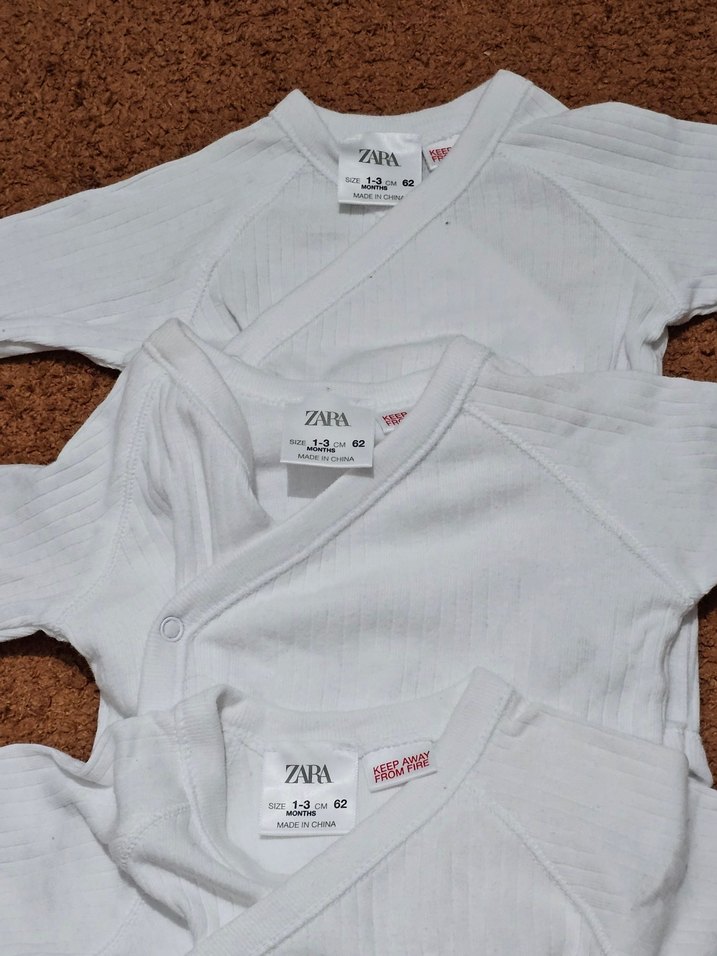 ZARA Unisex (1-3 ay) Bebek 3'lü Uzun Zıbın - Görsel 2