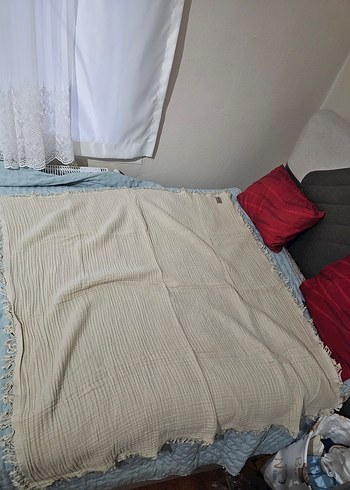 Zeypba  Unisex 110x110cm Bej Bebek Müslin Örtü - Görsel 2