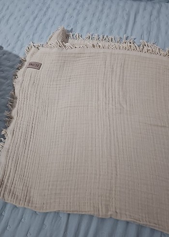 Zeypba  Unisex 110x110cm Bej Bebek Müslin Örtü - Görsel 3
