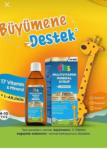 Nutraxin Çocuk Multivitamin Mineral Şurup 150 ml - Görsel 3