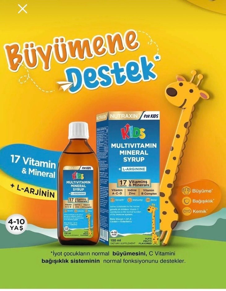 Nutraxin Çocuk Multivitamin Mineral Şurup 150 ml - Görsel 3