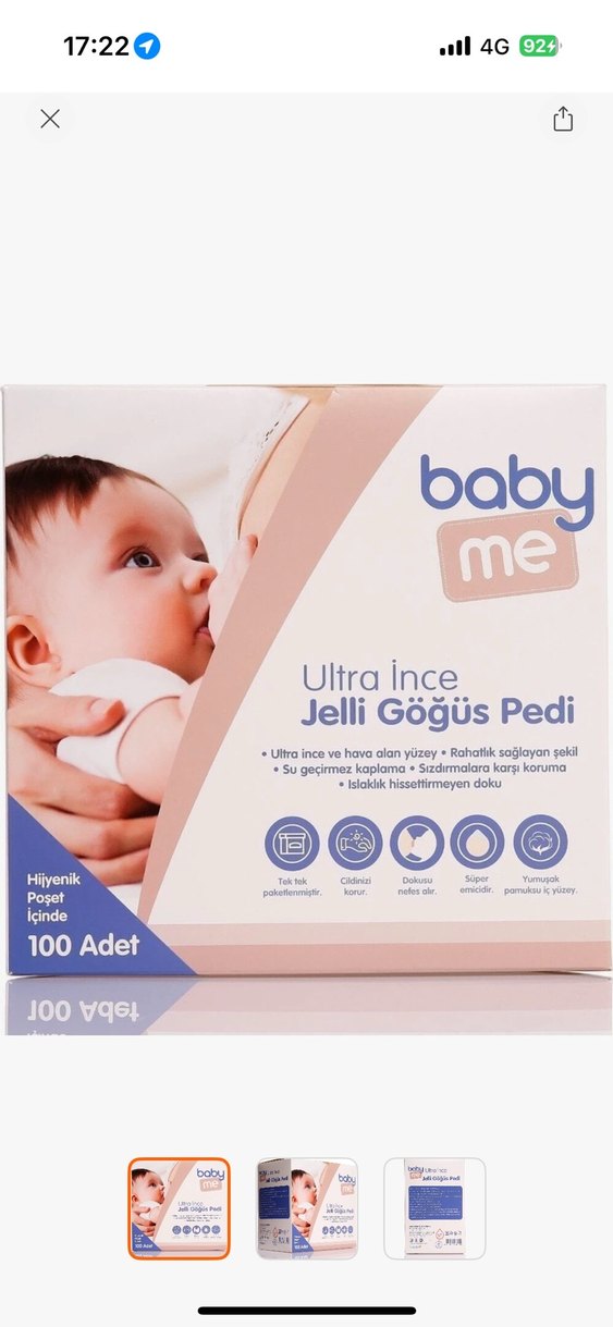 Baby Me Ultra İnce Jelli Göğüs Pedi Mavi - Görsel 3