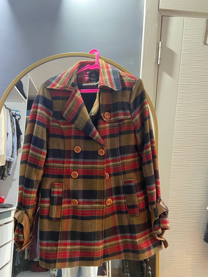 Düğmeli Çok Renkli Midi Kadın Kaban - Görsel 2