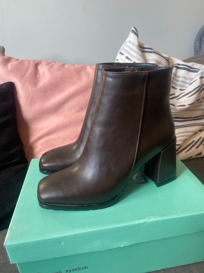 Acı Kahve Hiç Giyilmemiş Topuklu Bot - Görsel 3