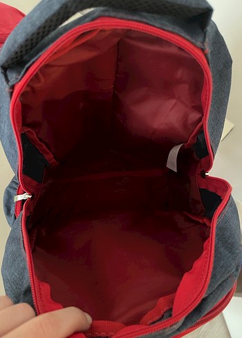 Kırmızı Detaylı Gri Anne Bebek Çantası - Görsel 8