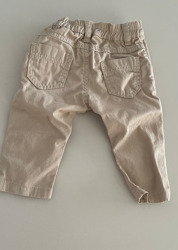 Bej Erkek Çocuk Düğmeli Bol Kesim Pantolon - Görsel 2