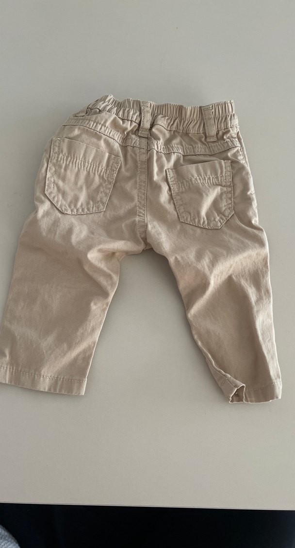 Bej Erkek Çocuk Düğmeli Bol Kesim Pantolon - Görsel 2