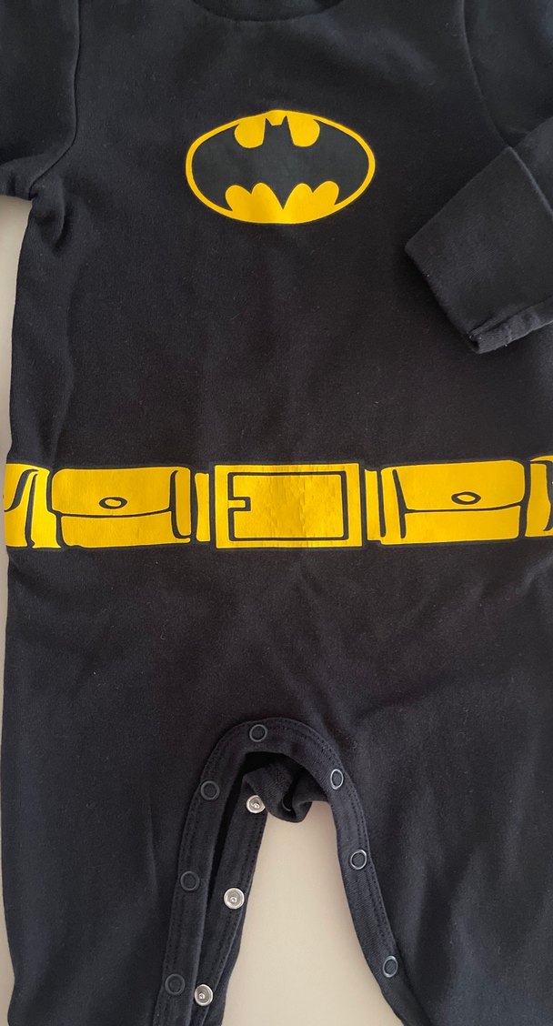 Siyah Batman Desenli Bebek  Tulumu - Görsel 3