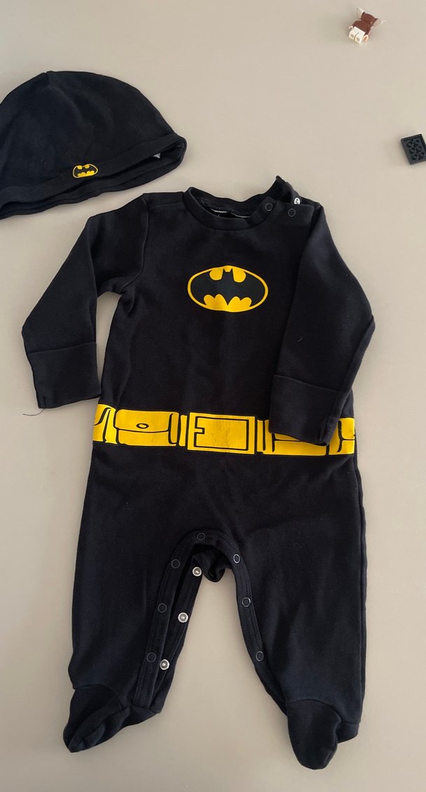 Siyah Batman Desenli Bebek  Tulumu - Görsel 2