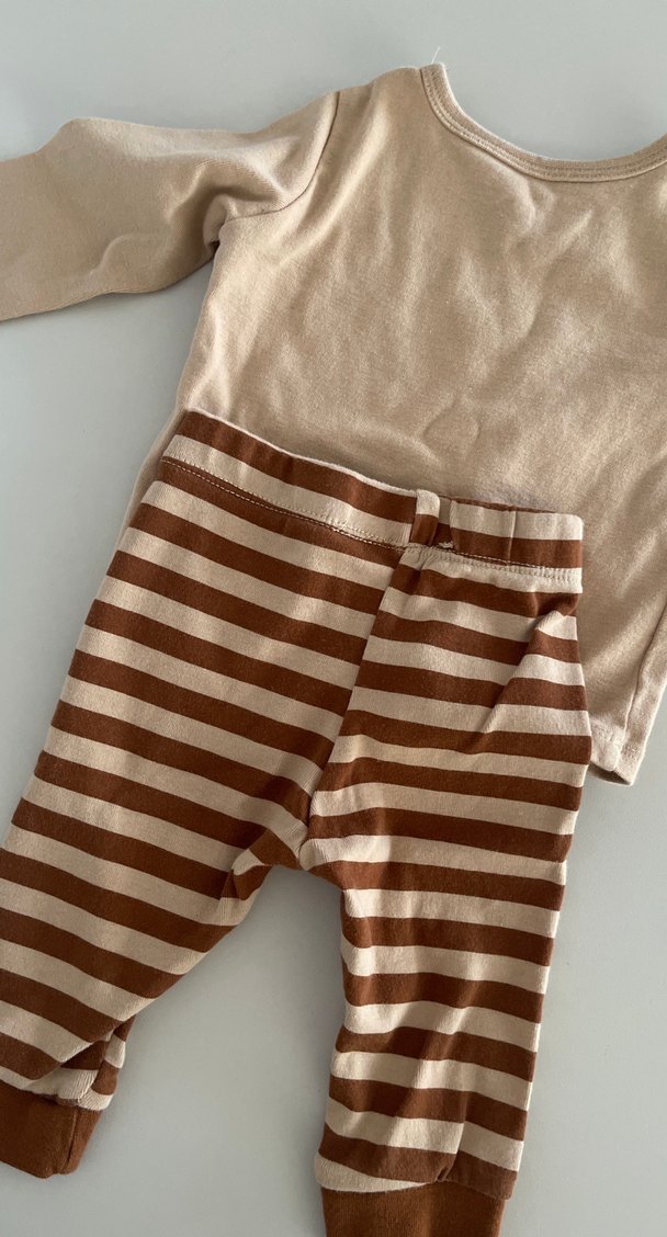 Uzun Kollu Kahverengi Erkek Bebek Takımı - Görsel 4