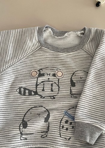 Gri Zebra Desenli Erkek Bebek Takımı - Görsel 2