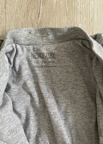 Gri Çizgili Fermuarlı Bebek Tulumu - Görsel 3