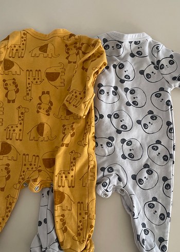 İkili Uzun Kollu Desenli Bebek Tulumları - Görsel 5