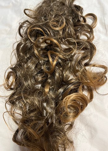 Bej Püsküllü Saten Saç Aksesuarı - Görsel 2