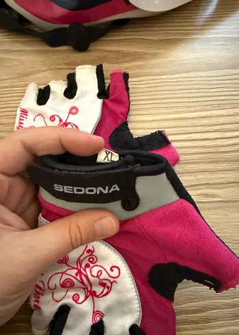 Kızlar için Pembe Biker Eldiveni Velcro - Görsel 3