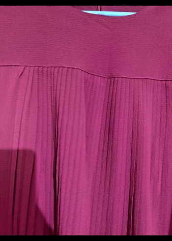 Bordo Piliseli  Tunik - Görsel 2