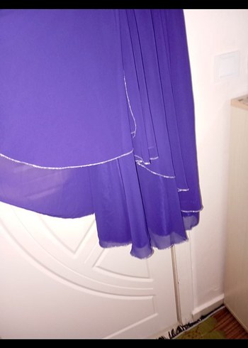 Mor Drapeli Uzun Abiye Elbise - Görsel 3