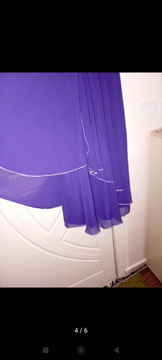 Mor Drapeli Uzun Abiye Elbise - Görsel 3