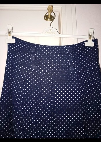 Lacivert Pilili Uzun Kadın Etek - Görsel 3