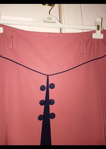 Lacivert Pilili Uzun Kadın Etek - Görsel 9