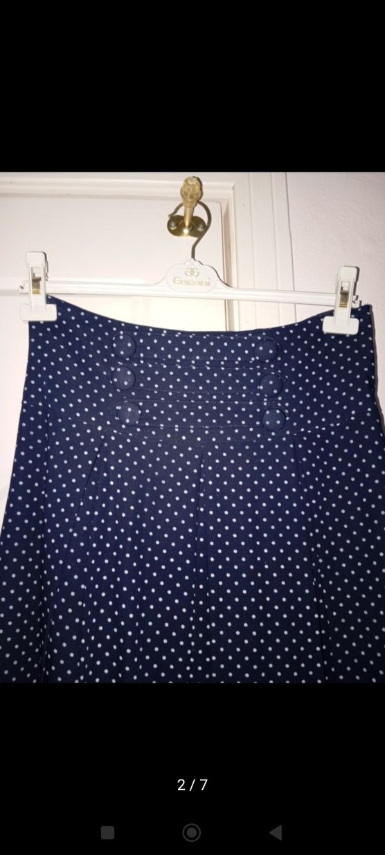 Lacivert Pilili Uzun Kadın Etek - Görsel 3