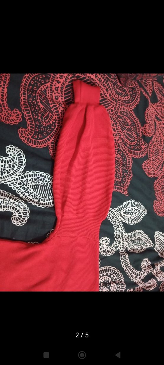 Kırmızı Kadın Triko Sweatshirt - Görsel 2