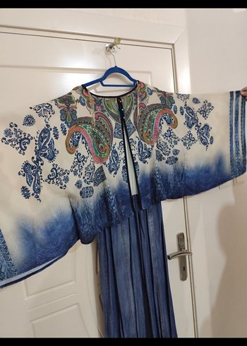 Uzun Bohem Desenli Kadın Elbise - Görsel 9