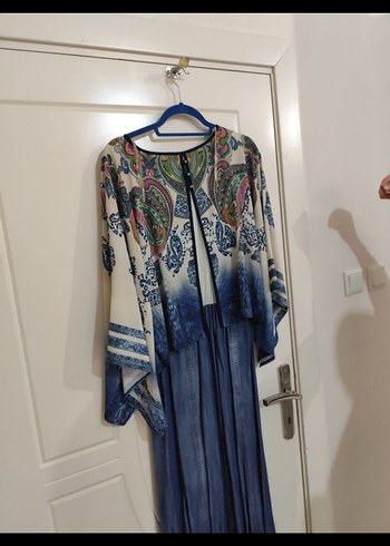 Uzun Bohem Desenli Kadın Elbise - Görsel 11