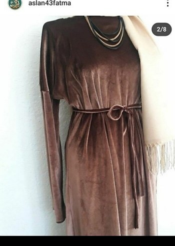 Bohem Tarz Kahverengi Uzun Süet Elbise - Görsel 3